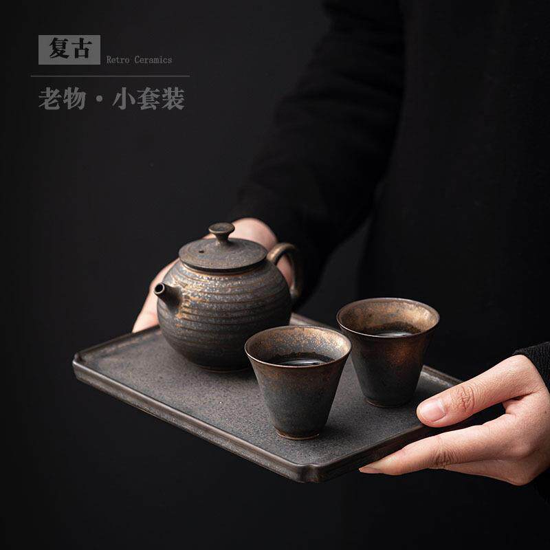 复古日式茶具小套家用干泡茶盘茶壶茶杯整套泡茶套装简约二人茶具