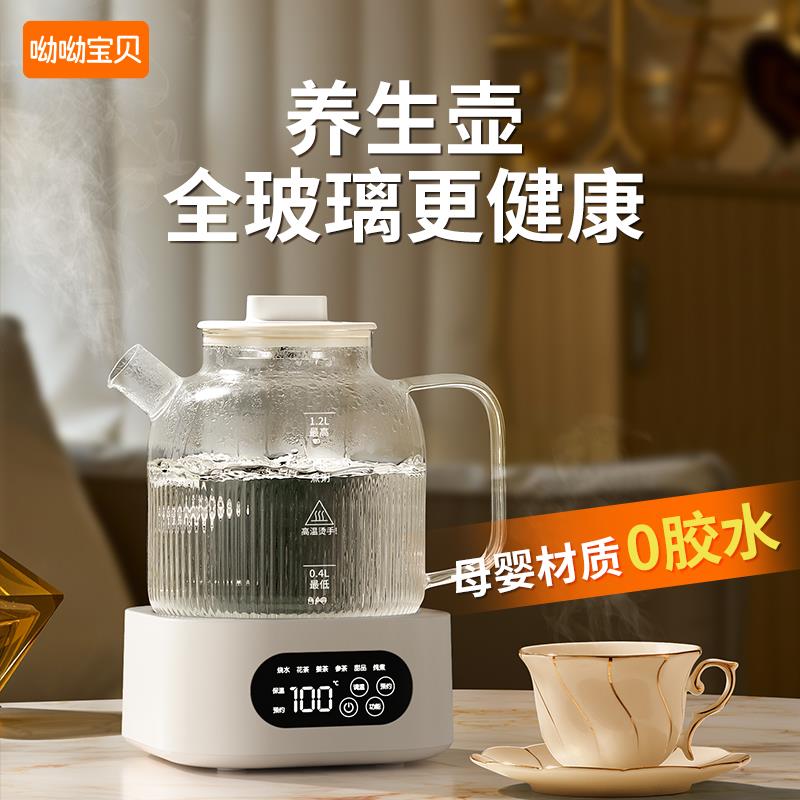德国全玻璃煮茶壶养生壶多功能烧水壶小型办公室电热水壶煮茶器