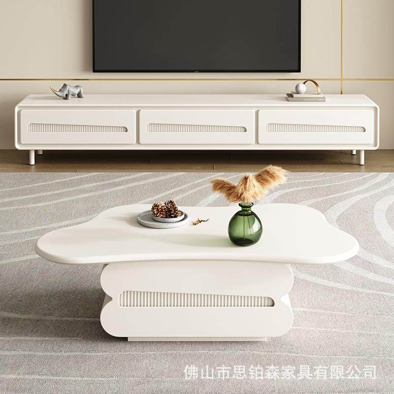 奶油风不规则茶几蝴蝶异形简约现代客厅家用小户型创意网红电视柜