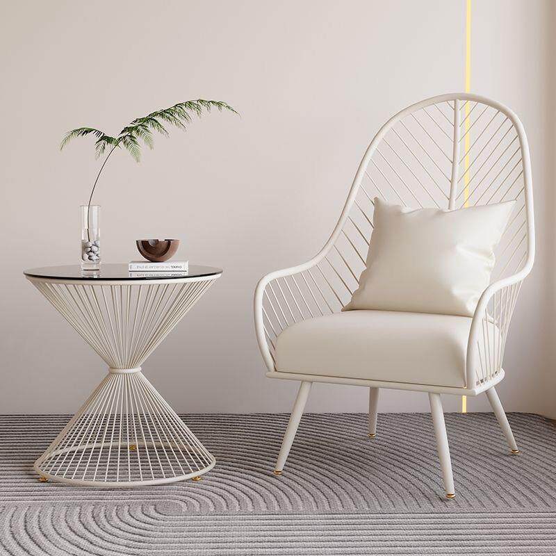 奶油风户外阳台休闲桌椅沙发椅简约单人茶几一桌庭院三件套组合