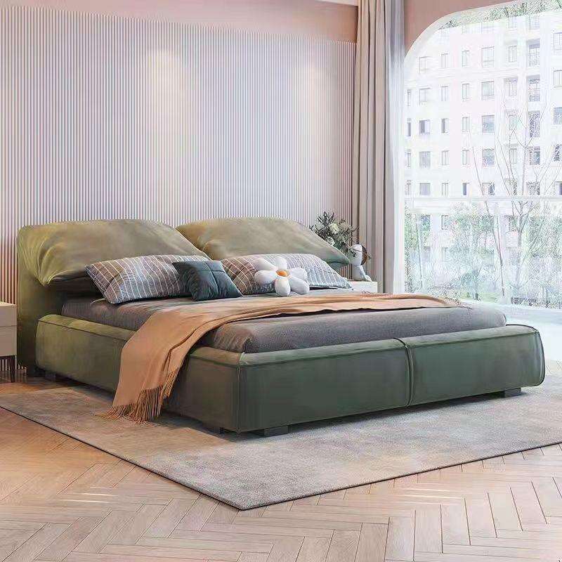 家用意式极简风磨砂科技布艺床软包大象耳朵布艺卧室现代简约婚床