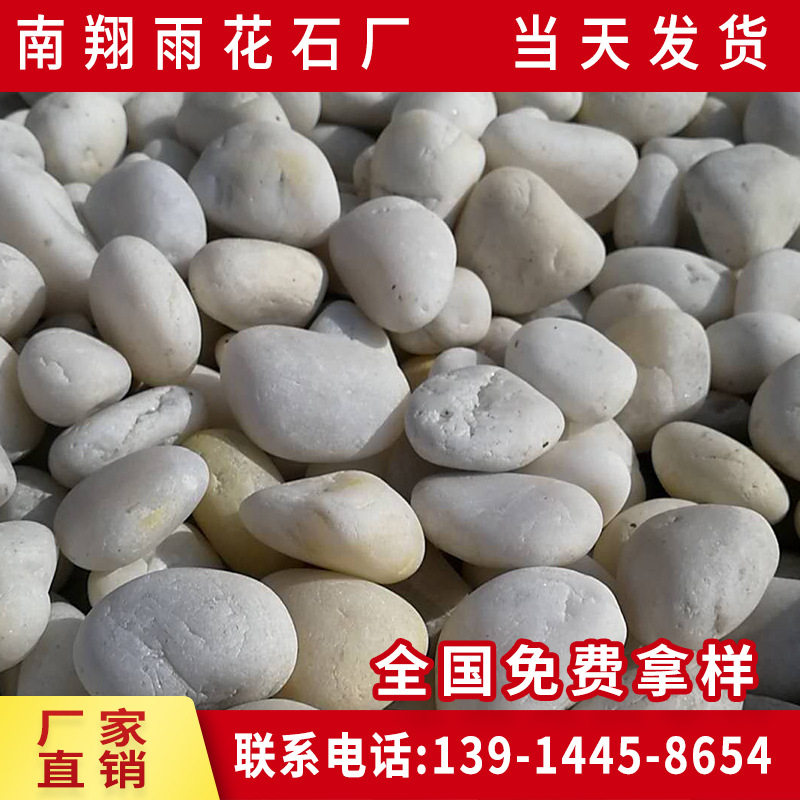 白色抛光鹅卵石 天然雨花石头 铺路水池垫底鱼缸造景雨花石子