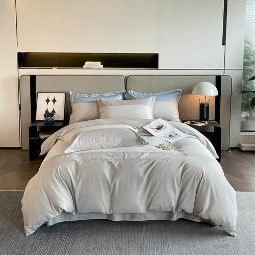 2023新款全棉磨毛原棉宽边刺绣四件套系列-梦娜1.8m床单四件套