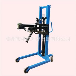 热卖500公斤1.5米手动油桶装卸车可倾式圆桶倒料车油桶翻转车