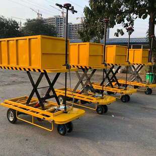 铭通饲养电动升降车养殖四轮箱板运货移动式上料升降平台