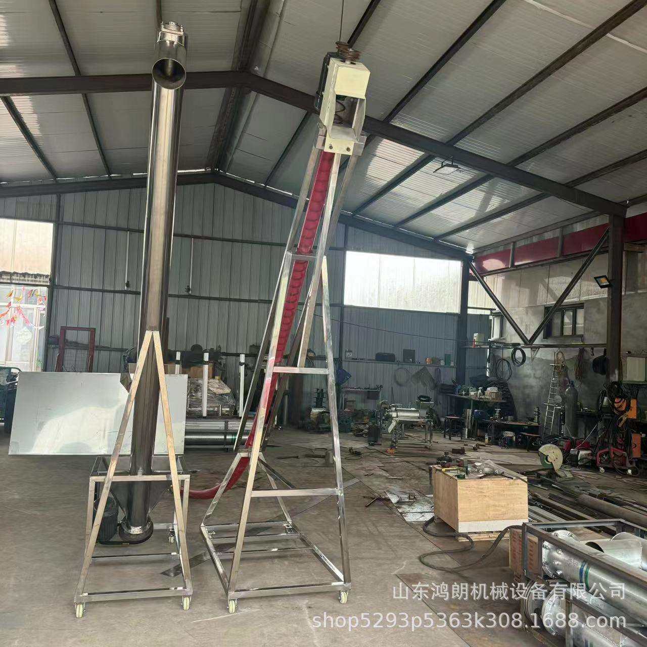 蛟龙提升机多规格电动上料输送机室内胡椒粉螺旋装罐机