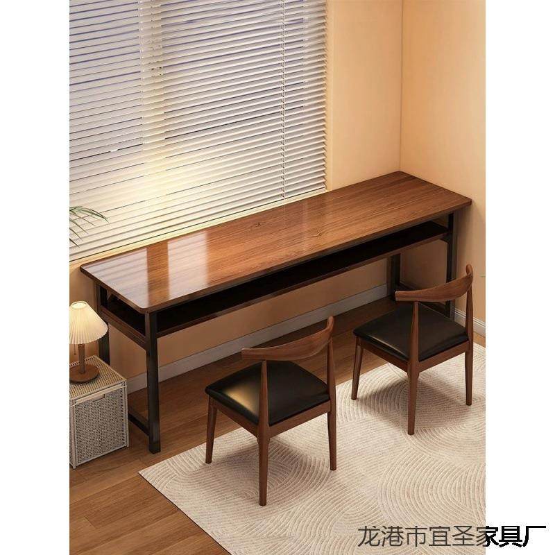 学生简约学习写单人双人字台书桌长方形双层电脑桌长条简易办公桌