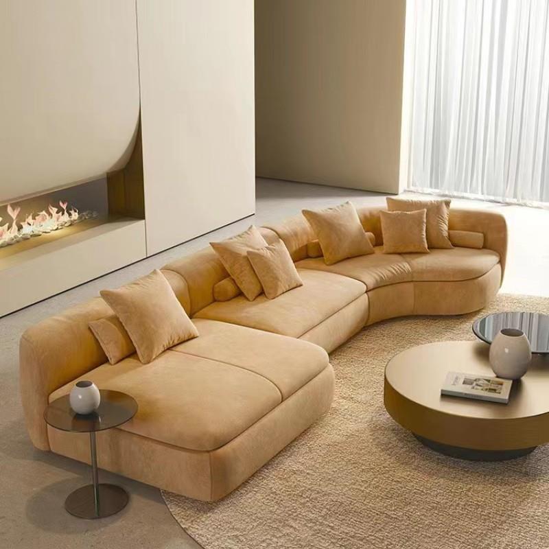 意式极简Baxter异形弧形奶油风高端大平层创意设计师布艺沙发组合