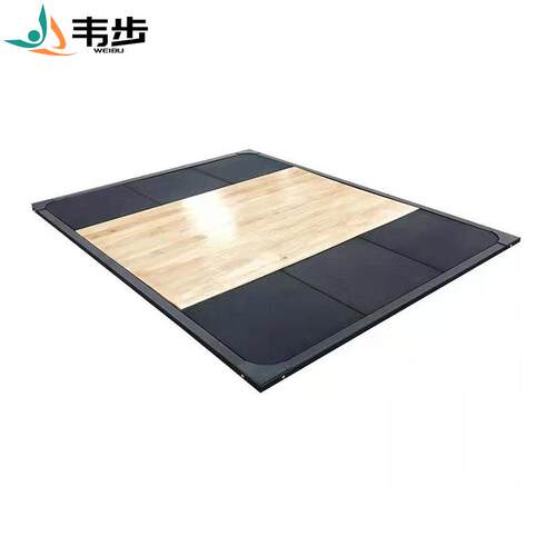 韦步深蹲台减震垫举重台力量实木硬拉台木板T型台230x110x3cm