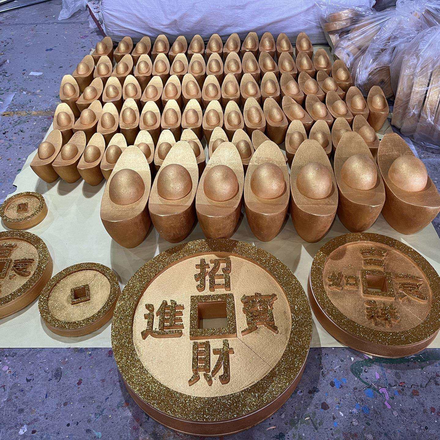 大号金色元宝金币仿真铜钱招财进宝春节新年美陈装饰场景布置道具