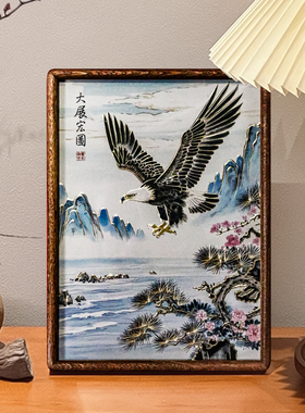 铜艺世家大展宏图老鹰松树铜雕画