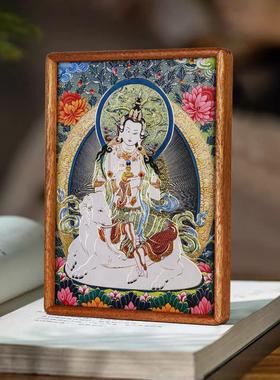 铜艺世家普贤菩萨铜雕画摆台