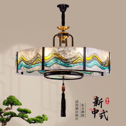 鼎嘉新中式铁艺客厅餐厅书房吊灯