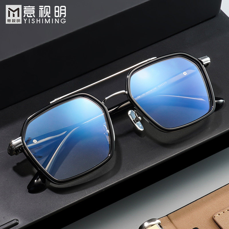 近视眼镜框男飞行员网上可配有度数大框复古女纯钛舒适眼睛框架潮