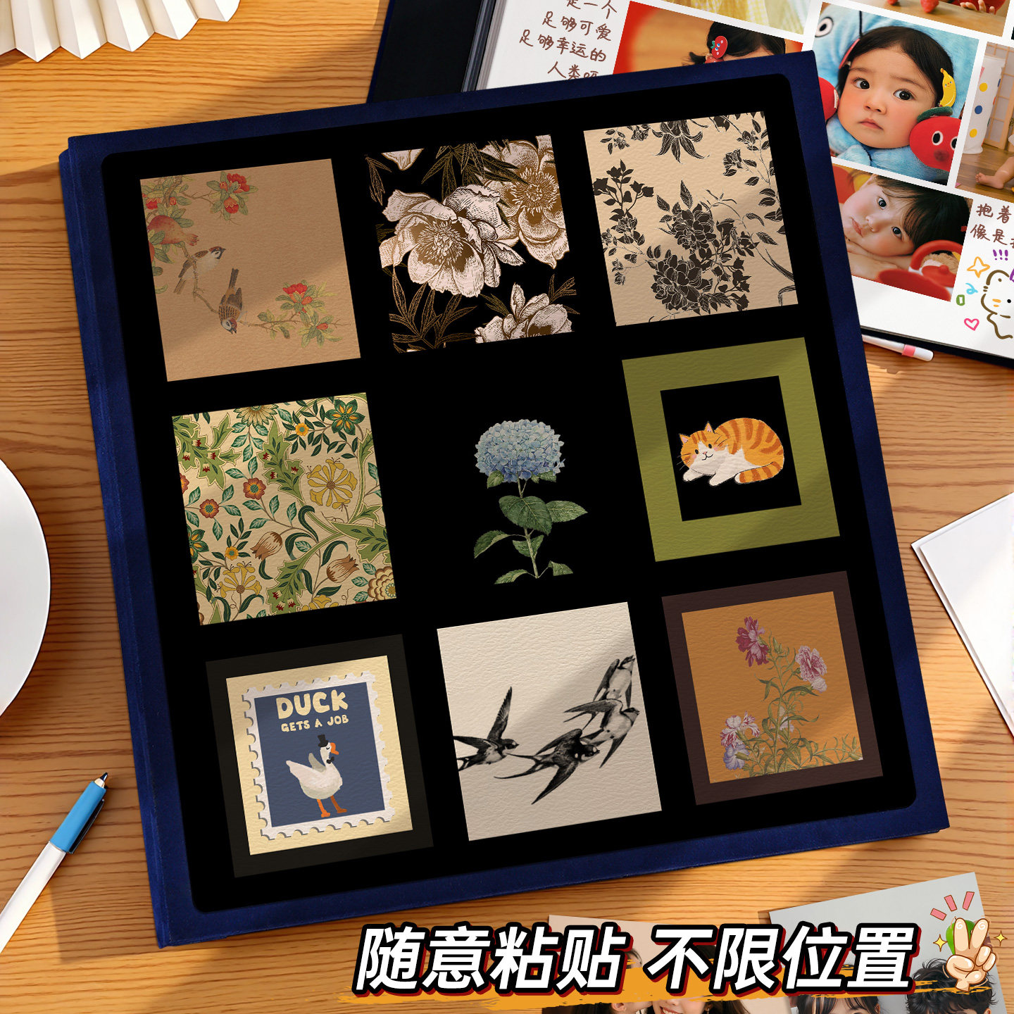 复古文艺覆膜相册diy自粘式照片收纳34567寸情侣恋爱拍立得影集册