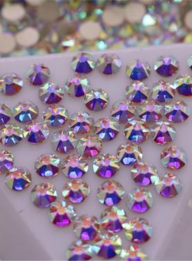 新AA平底钻款白大八小HPGD002美甲贴钻金八底饰品服饰AAB幻彩美甲