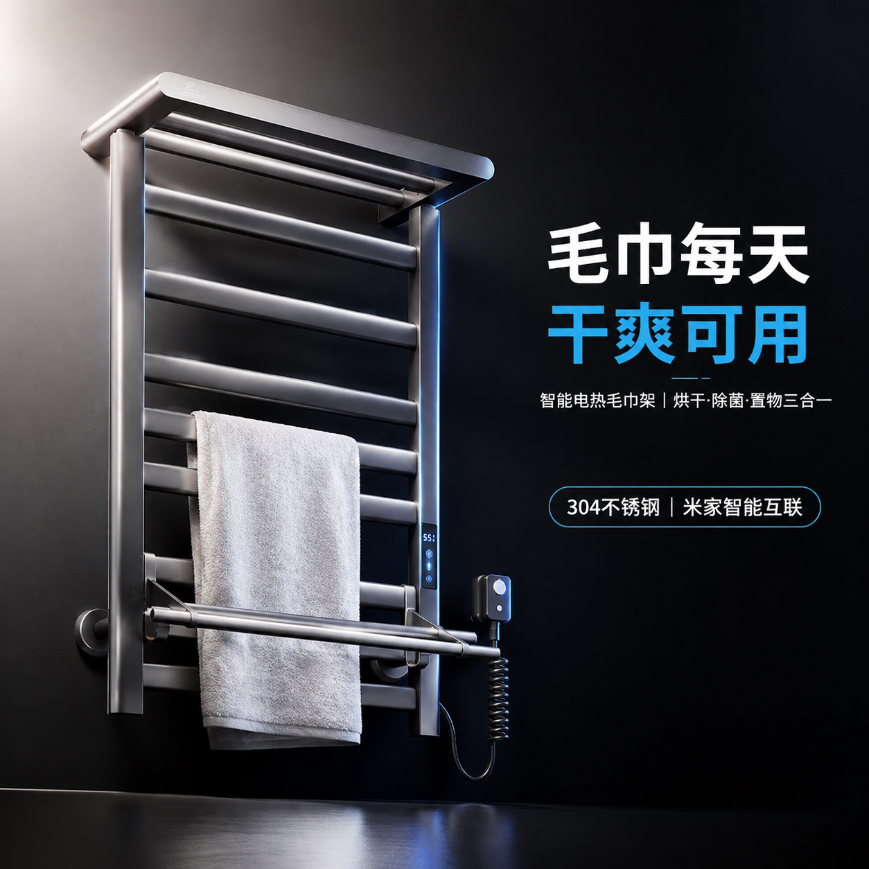 潜水艇正品智能电热毛巾架烘干