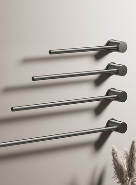 潜水艇全铜毛巾架艺术风免打孔卫生间毛巾杆浴室轻奢浴巾置物架