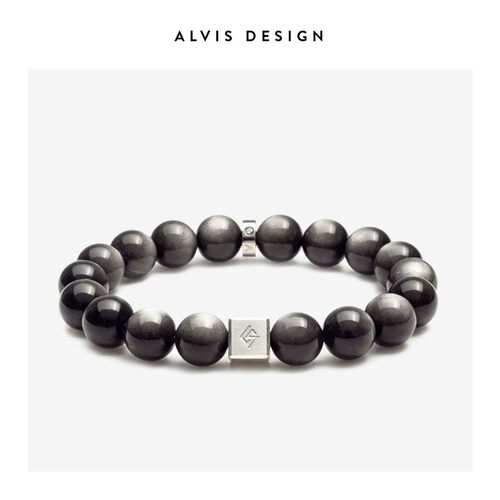 「ALVIS」天然银耀石串珠手链