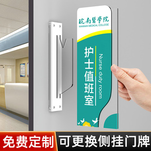 医院诊所可更换科室牌护士值班室医生院长办公室双面侧挂门牌眼科牙医门诊亚克力标识牌病房急诊室指示牌定制
