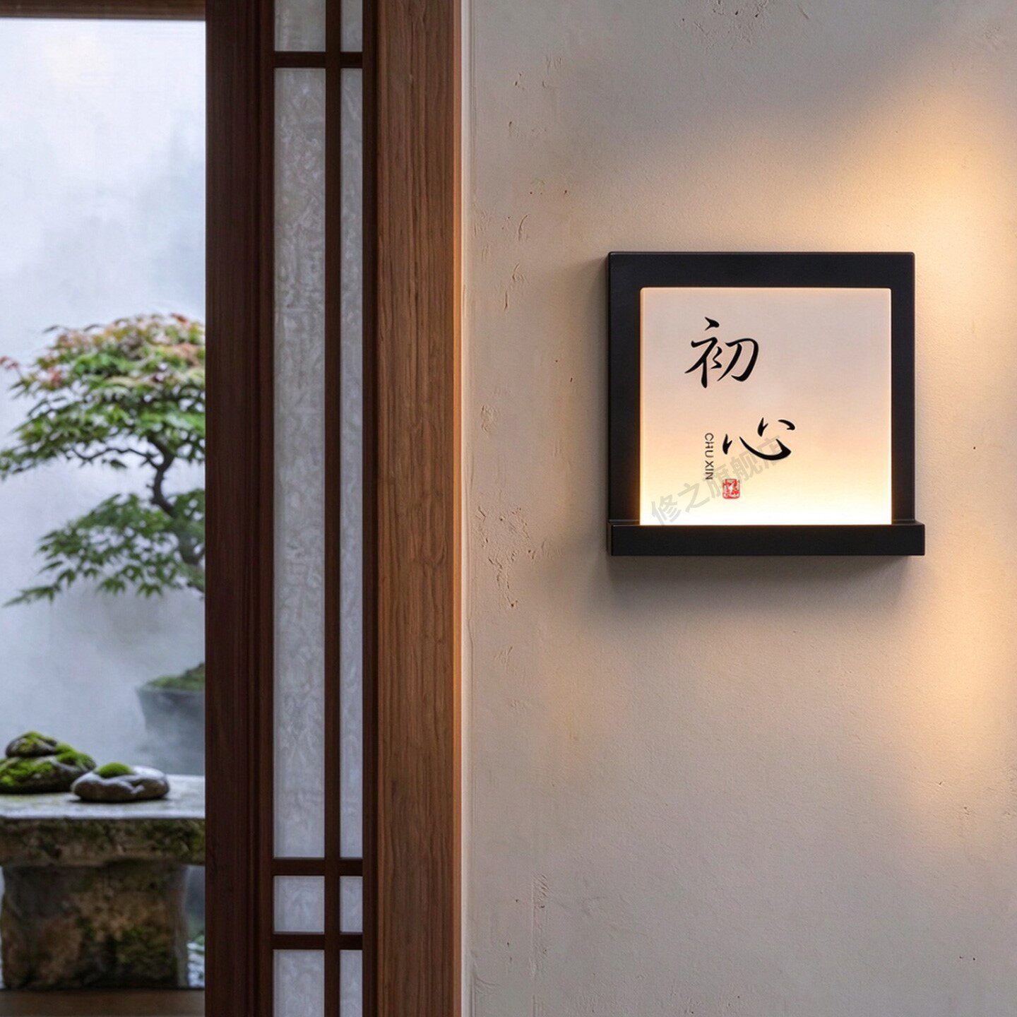 侘寂风发光门牌定制餐饮饭店茶楼LED包厢牌酒店宴会厅包间名称牌民宿客房足浴SPA房间门牌棋牌室麻将馆包房牌