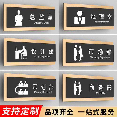 设计总监商务部策划部办公室门牌