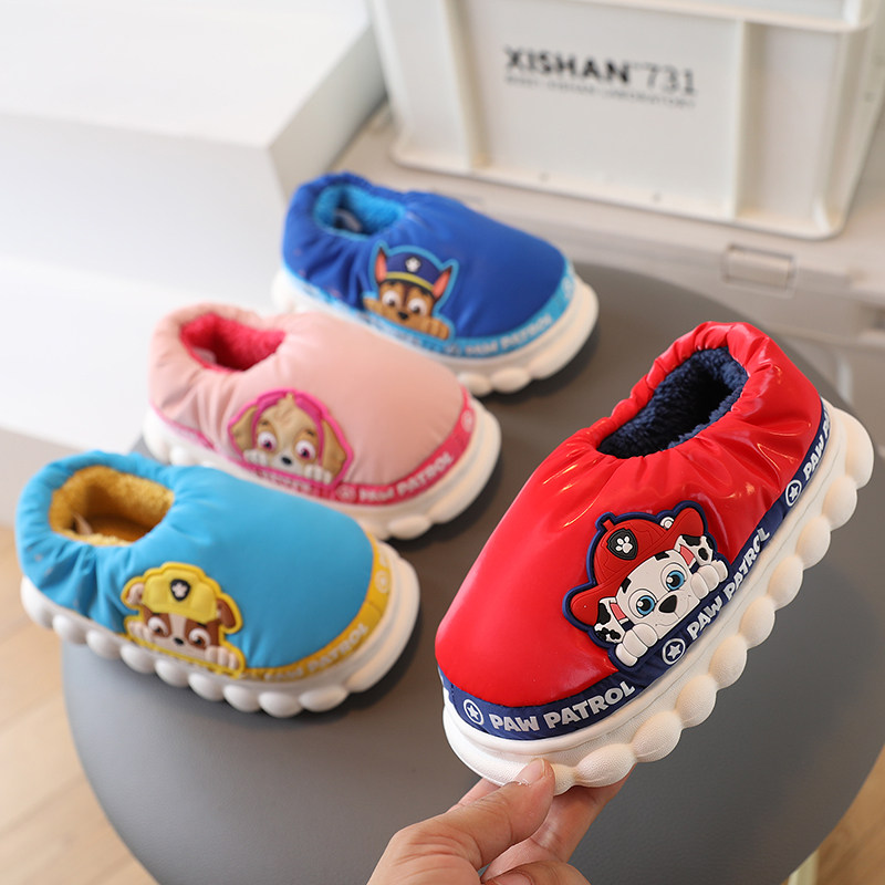 汪汪队儿童包跟棉鞋冬季男童加厚保暖小孩女宝毛绒棉拖鞋室内防滑