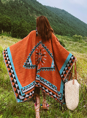 Northwest Tourism Wearing Cloak Xinjiang Photography Outwea