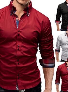 Casual Shirts Men Fashion Long-Sleeved Shirts For Men Plaid