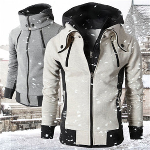 Men's hooded thick sweater casual jacket loose jacket