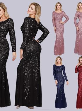 Plus Size Evening Dresses Mermaid Party Gown Dress 亮片礼服