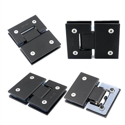 180度浴室夹不锈钢玻璃门夹淋浴房玻璃门铰链合页黑色哑黑浴室夹