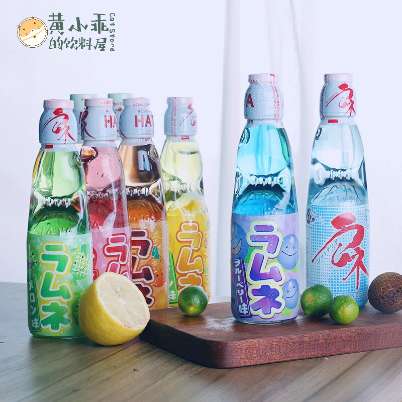 日本进口哈达波子汽水网红爆珠弹珠抖音同款200ml*30瓶多口味哈塔