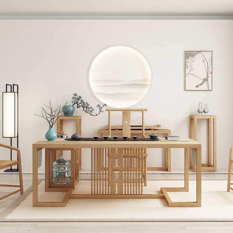 中式实木茶桌椅组合家用客厅禅意泡茶桌子办公室商用古风功夫茶桌