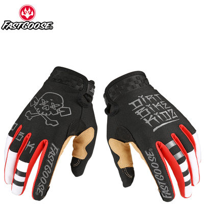 黑红色男女触屏骷髅款手套