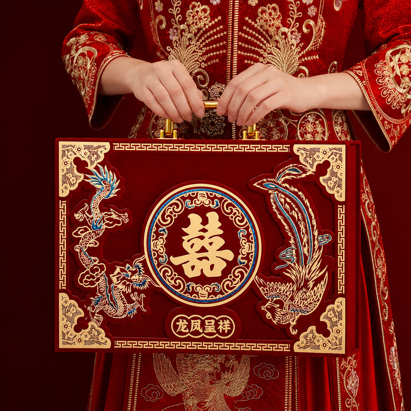 外观更精美绒布礼金箱图片