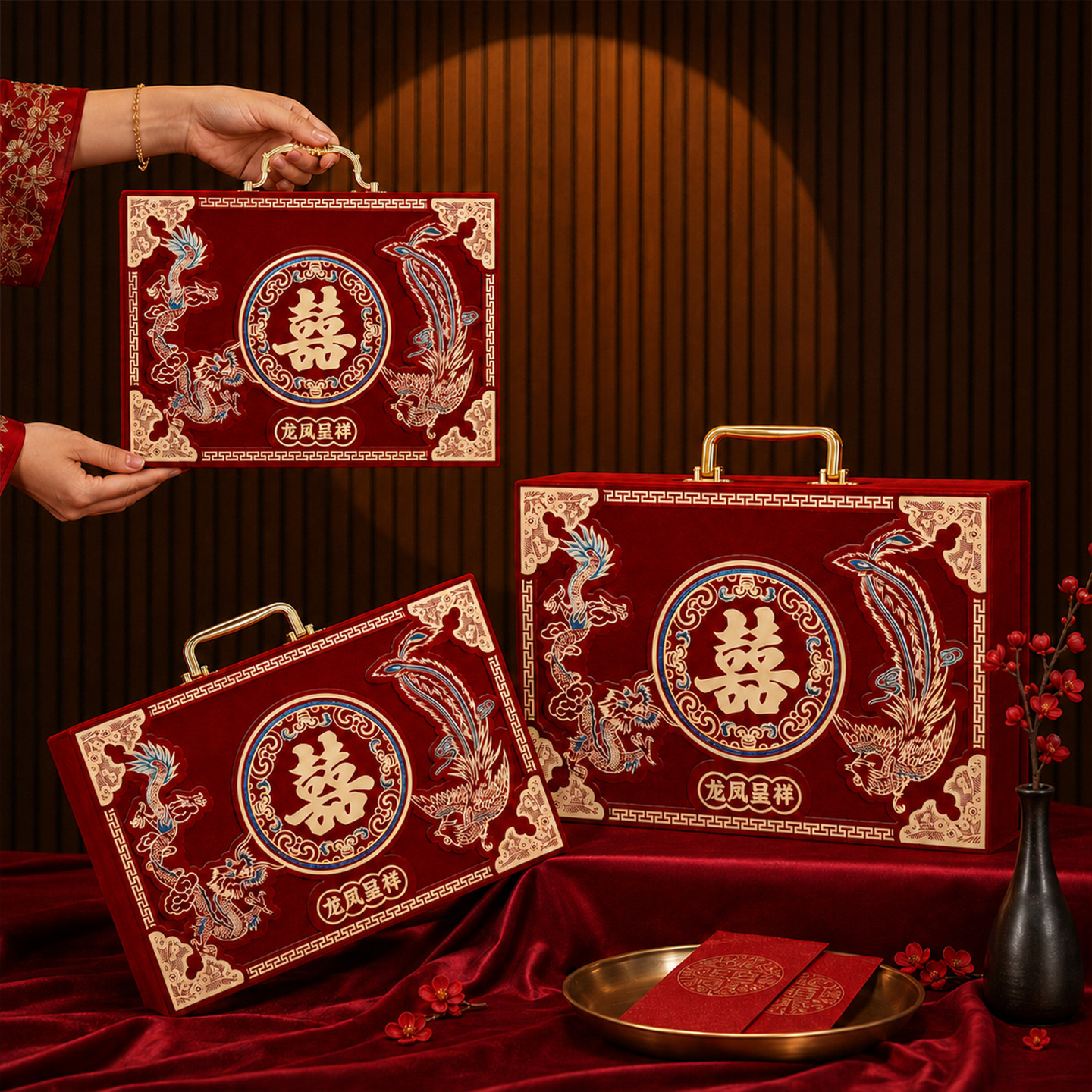 质感升级款绒布礼金箱图片