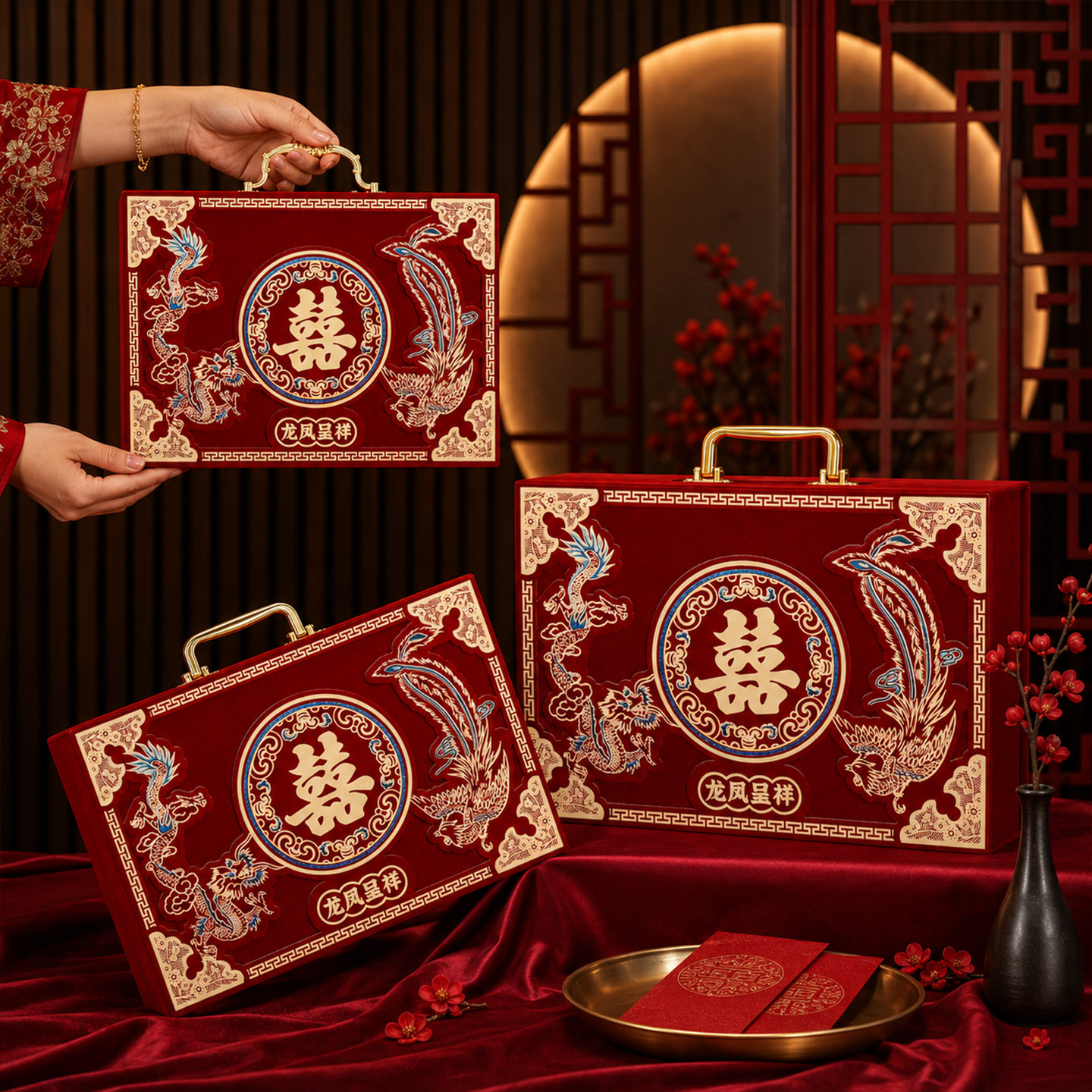 配送安心达绒布礼金箱图片