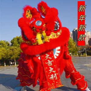 新款成人双人舞龙舞狮道具南狮醒狮舞狮子服装狮子头表演整套