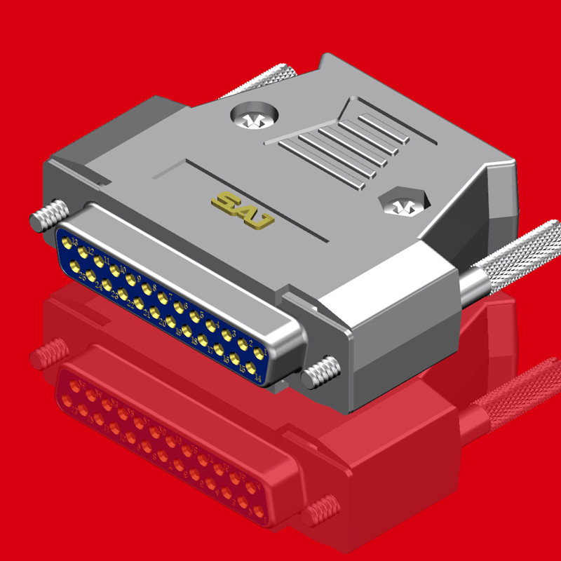 DB25公母头插头2排25针组装接头