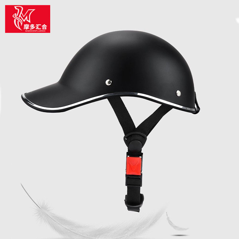 夏季电车女头盔情侣新款盔帽防晒透气四季自行车鸭舌棒球帽男半盔