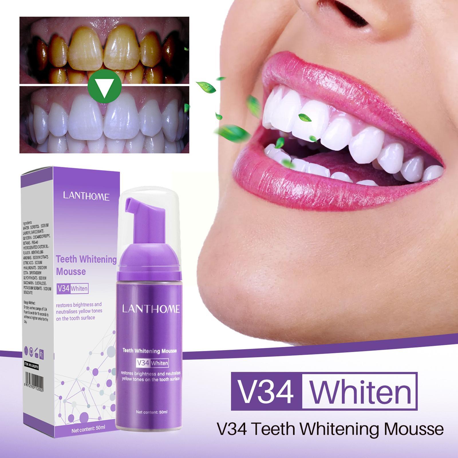 50ml Whitening Toothpaste Foam Natural Mouth Wash Mousse Whi