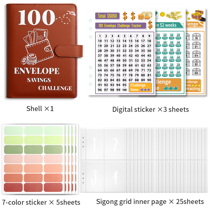 100days EnvelopeChallenge saving book USD money organizer