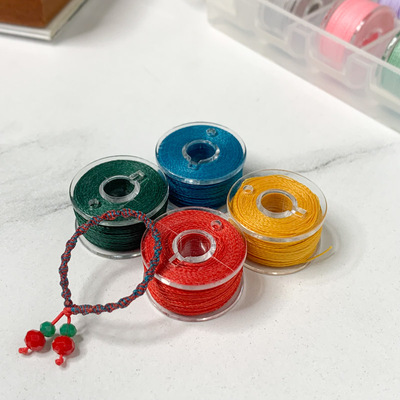 0.1mm2股蜡线超迷你梭芯装 极细尼龙线缝纫针线卷彩色手工细线