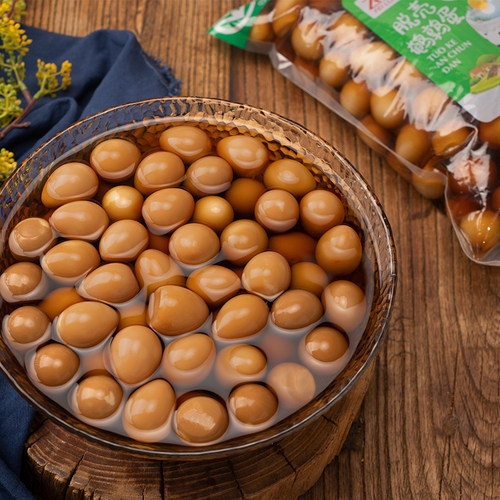 飞龙卤汁去壳鹌鹑蛋商用 餐饮麻辣烫火锅食材脱壳蛋鹌鹑无壳卤蛋