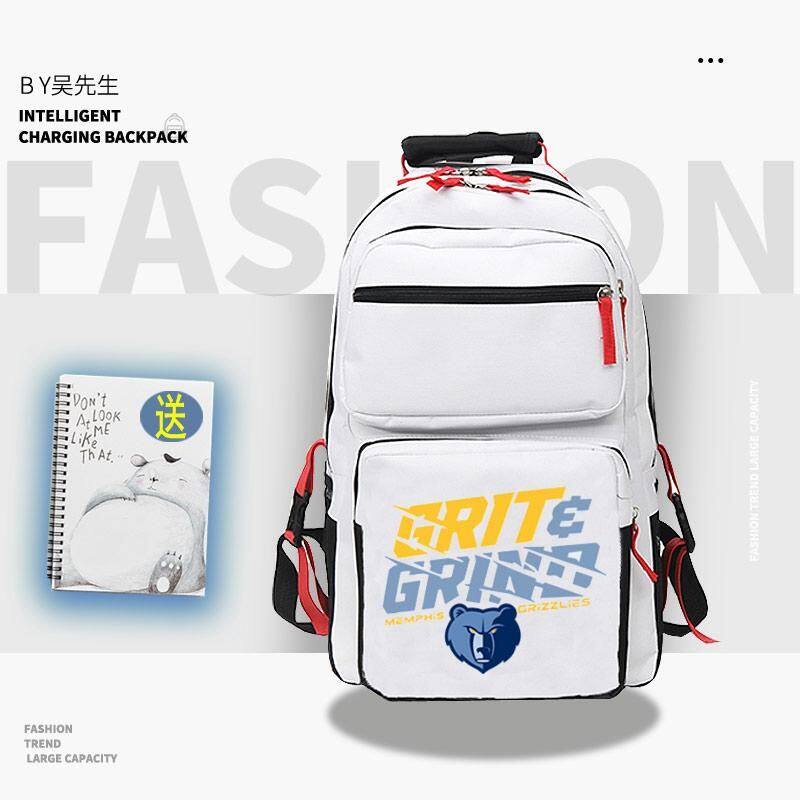 灰莫兰特篮球男女青少年学生双肩背包大容量书包休闲流行青春ww