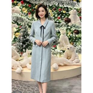 2026新款时尚气质蓝色西装款连衣裙优雅知性女人味裙子深圳南油10
