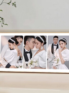 相框摆台照片定制洗婚纱照全家福相片做成创意水晶摆件加打印相册