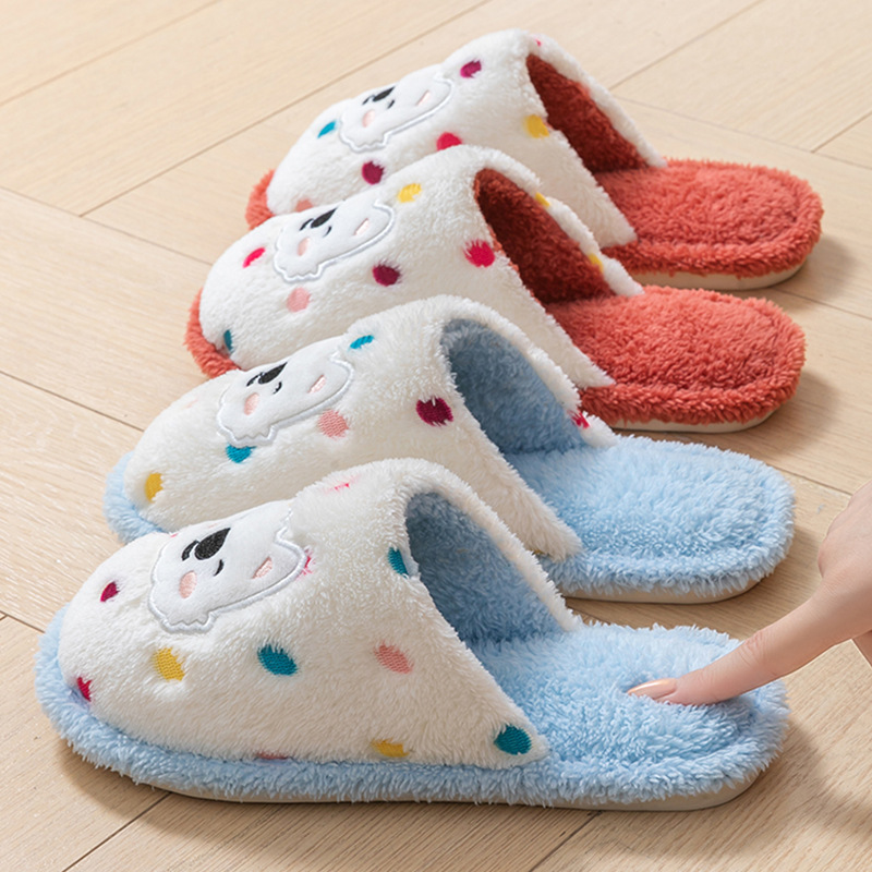 日本品质棉拖鞋女士春秋冬天居家用室内防滑情侣家居保暖冬季毛毛