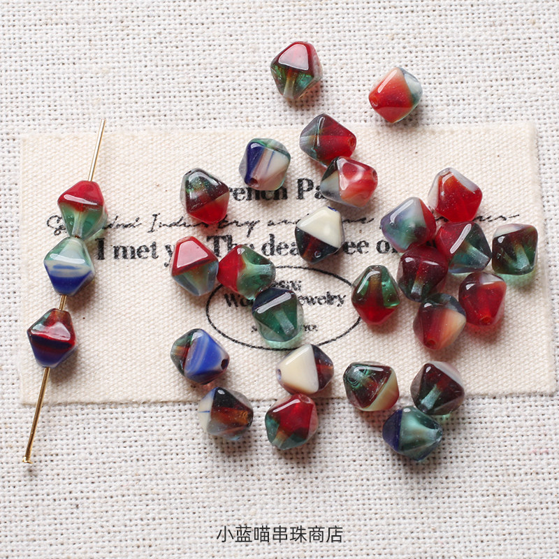 进口捷克琉璃珠6mm菱形珠耳饰项链戒指手串DIY串珠材料